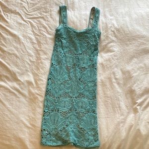 Free People Seamless Medallion Slip Dress Bodycon Ice Blue XS/S
